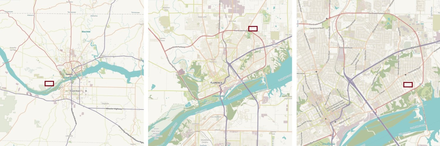 maps of Florence AL, © OpenStreetMap